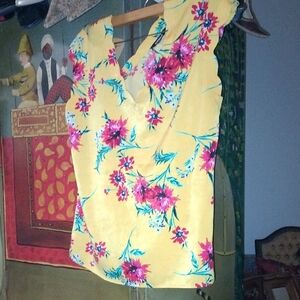 Express Yellow Floral Blouse